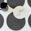 Set of 6 Black & Silver Lame Round Placemats, 15"