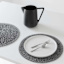 Set of 6 Alula Black Round Placemats, 15"