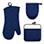 Set of 3 Blue Pot Holder Oven & Mini Mitts