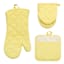 Set of 3 Yellow Pot Holder Oven & Mini Mitts