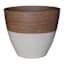 Honeybloom White Wood Grain Outdoor Egg Planter, 12"