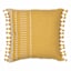 Honeybloom Ochre Stripe Tassel Outdoor Throw Pillow, 18"