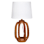 Wood Finish Resin Beaded Lamp 24In