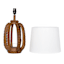 Wood Finish Resin Beaded Lamp 24In
