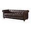 Providence Chesterfield Brown Faux Leather Tufted Sofa, 79"