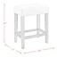 3-Piece Oak Lawn Table Set with Ivory Upholstered Counter Stools, 42"