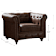 Providence Chesterfield Brown Faux Leather Tufted Accent Chair
