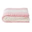 Tiny Dreamers Pink Cabana Striped Cozy Knit Throw Blanket, 50x60