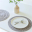 Set of 6 Ash Boucle Round Placemats, 15"