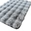 2-Piece Grey Bubble Faux Fur Rug Set