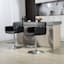 Crosby St. Stout Adjustable Swivel Faux Leather Barstool, Black
