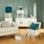 Tracey Boyd Petal-Like Shape Ottoman, Sage