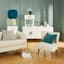 Tracey Boyd Petal-Like Shape Ottoman, Teal