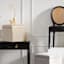 Providence Jada Velvet Square Storage Ottoman, Taupe
