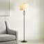 Bronze Finish Spindle Floor Lamp with Oatmeal Fabric Drum Shade, 60"