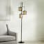 Bronze 3-Light Floor Lamp with Rattan Shades, 71"