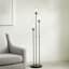 Black 3-Light Metal & Glass Floor Lamp with Seeded Glass Shades, 59"