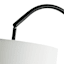 Black Arc Floor Lamp with Marble Base & White Fabric Drum Shade, 70"
