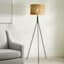 Ty Pennington Black Metal Tripod Floor Lamp with Seagrass Shade, 60"
