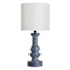 Blue Turned Leg Small Lamp Base, 15"