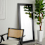 Framed Black Leaner Mirror, 32x66