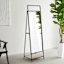2-Tier Folding Floor Mirror with Storage, 19X65