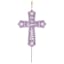 Honeybloom Purple Metal He is Risen Cross Yard Stake, 13"