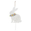 Honeybloom White Easter Bunny Yard Stake, 13"