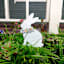 Honeybloom White Easter Bunny Yard Stake, 13"