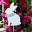 Honeybloom White Easter Bunny Yard Stake, 13"