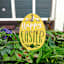 Honeybloom Happy Easter Yellow Egg Metal Yard Stake, 13"