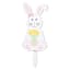 Homespun Easter Wooden Pink Bunny with Tulip Yard Stake, 14"