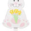 Homespun Easter Wooden Pink Bunny with Tulip Yard Stake, 14"