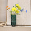 Found & Fable Green Ribbed Glass Vase, 10"