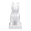 White Ceramic French Bulldog Sitting on Book, 8.5"