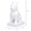 White Ceramic French Bulldog Sitting on Book, 8.5"