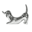 Found & Fable Silver Ceramic Dachshund Dog, 8"