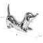Found & Fable Silver Ceramic Dachshund Dog, 8"