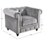 Providence Chesterfield Tufted Accent Chair, Grey Velvet