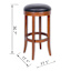 Providence Victoria Backless Barstool, Walnut