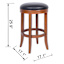 Providence Victoria Backless Counter Stool, Walnut