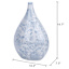 Blue Floral Ceramic Vase, 16"
