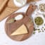 Round Dark Wood Cheese Board with Spreader Knife, 7x10