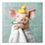 Piggy Bath Time Canvas Wall Art, 18"