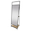 2-Tier Folding Floor Mirror with Storage, 19X65