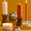 Honeybloom Natural Wood Pillar Candle Holder, 7"
