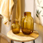 Honeybloom Amber Glass Vase, 10"