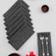 Set of 8 Black & Grey Mix Cotton Napkins, 18"