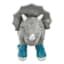 Tiny Dreamers Grey Triceratops Shaped Pillow, 11x16