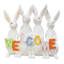 Homespun Easter Rabbits with Multicolor Welcome Sign, 27"